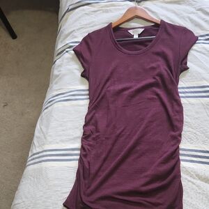 Market & Spruce Burgundy Short Sleeve Maternity Tee